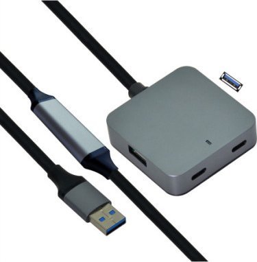 HUB USB Value VALUE Hub USB 3.2 Gen 1, 4 porty (2x USB-A + 2x USB-C), z kablem przedłużającym, czarny, 10 m
