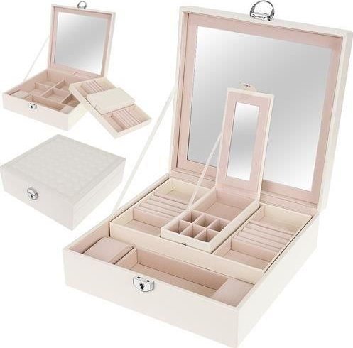 Kemer Kuferek na biżuterię - biały Beautylushh