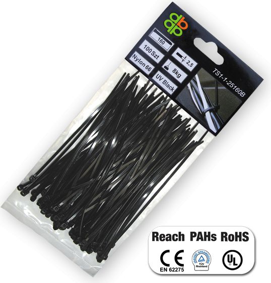 Bradas Opaska plastikowa czarna 3,6 x 150mm 100szt. (TS1136150B)