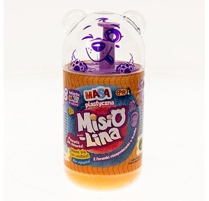 Masa plastyczna Misiolina 2x50g 2 foremki pomarańczowy żółty