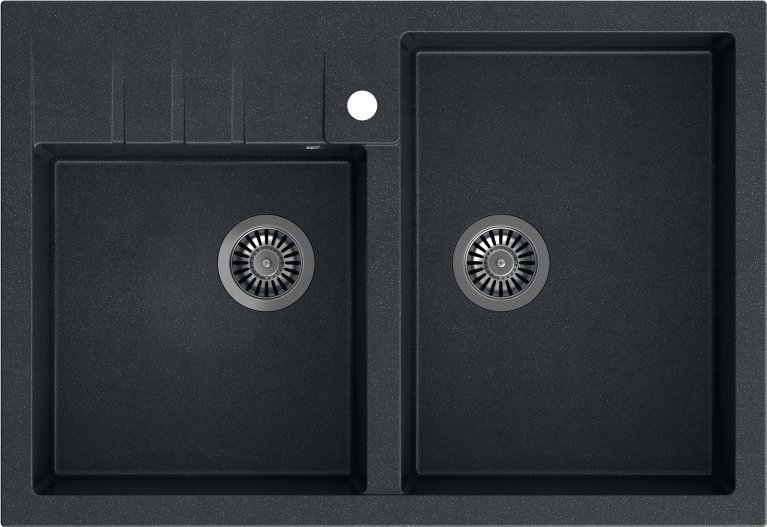 Zlewozmywak Quadron BILL 120 GraniteQ black diamond/slementy stalowe