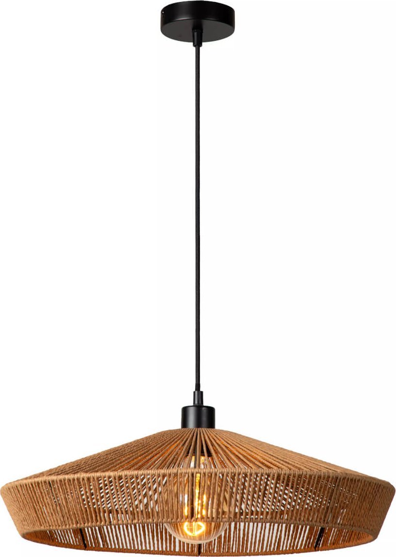 Lampa wisząca Lucide Skandynawska lampa wisząca Yunkai zwis do salonu drewno