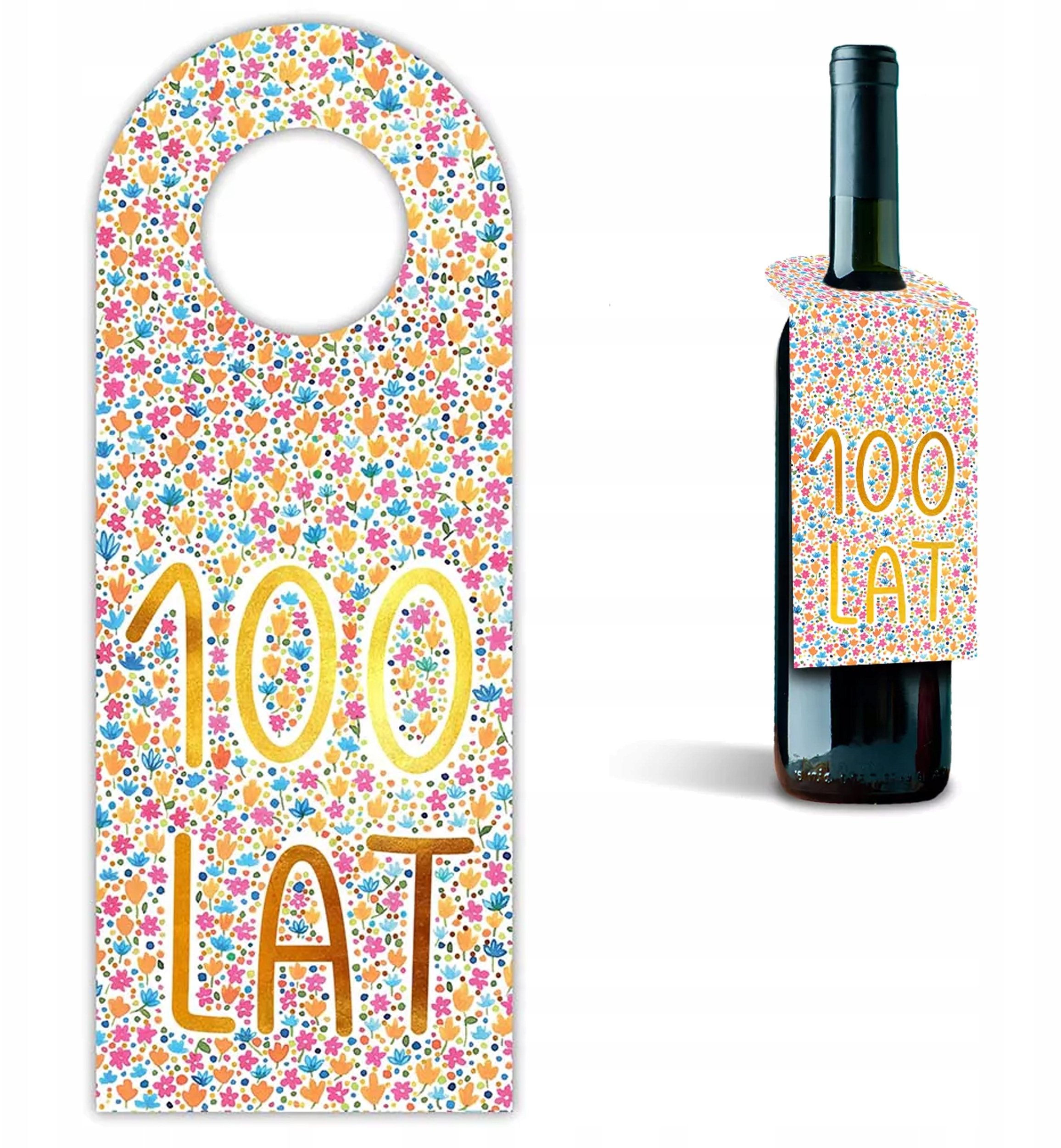 Zawieszka na butelkę - 100 lat kwiaty