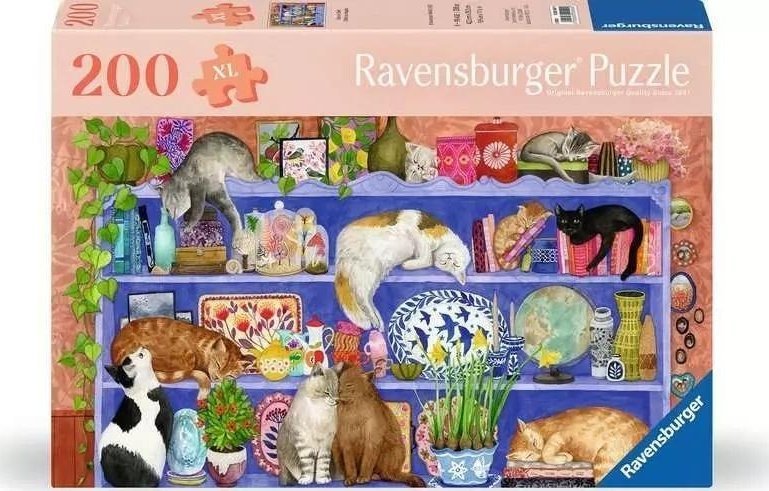 Ravensburger Puzzle XL Koty na półce 200 elementów