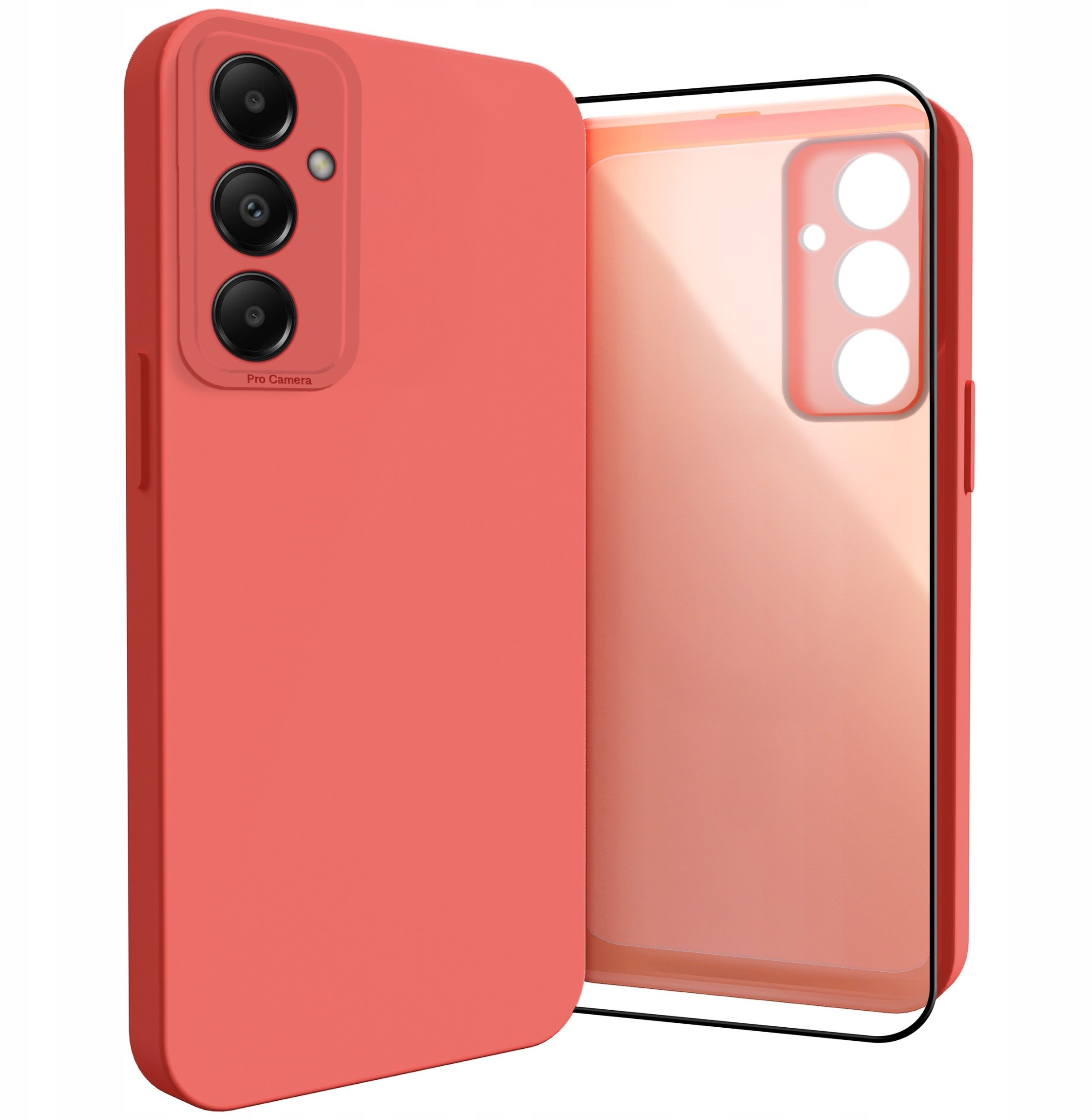 Etui do Samsung Galaxy A05s (Silikonowe, Osłona Kamery, Czerwone) Szkło