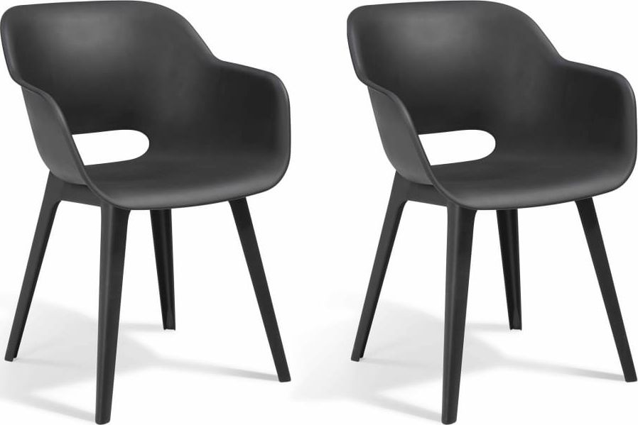 Allibert Allibert Krzesła ogrodowe Akola, 2 szt., grafitowe