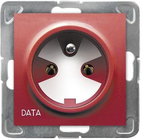 Ospel Gniazdo Impresja pojedyncze z uziemieniem DATA z kluczem białe (GP-1YZK/m/00)