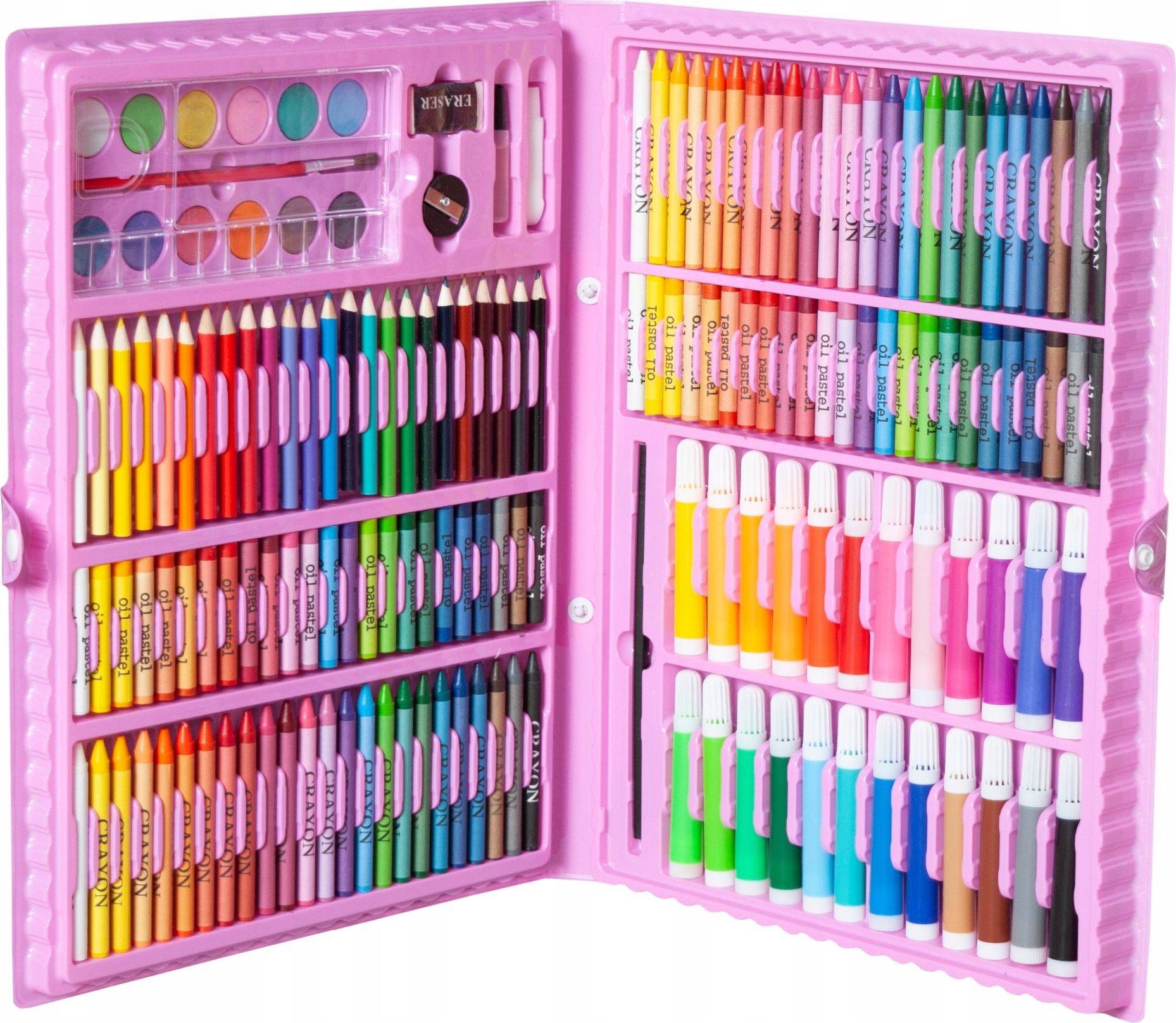 Iso Trade Zestaw do malowania w walizce 168 szt różowy