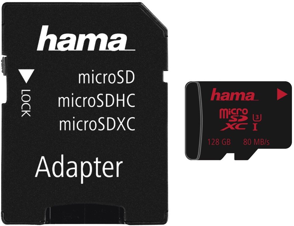 Karta Hama microSDXC 128GB UHS Speed C3 UHS-I 80MB/s + Adapter