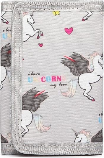 Accessorize Me Szary portfel na rzep UNICORN N26