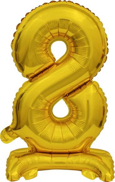 AMSCAN Balon foliowy mini cyfra 8 ze stopką złoto 22x40cm 9910076