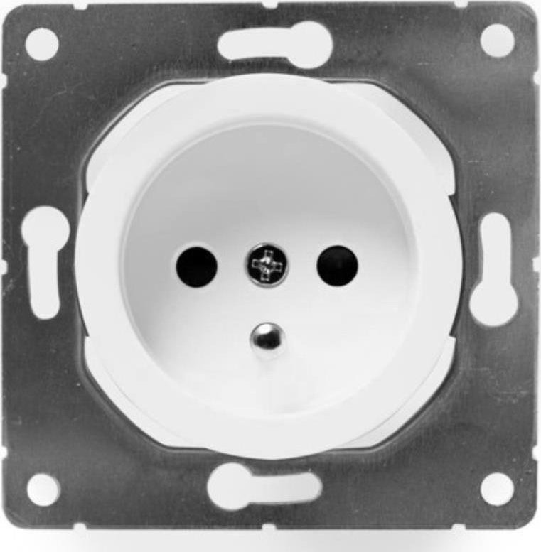 Electromalt ELECTROMALT OVAL GNIAZDO POJEDYNCZE BIAŁE 16A 250V