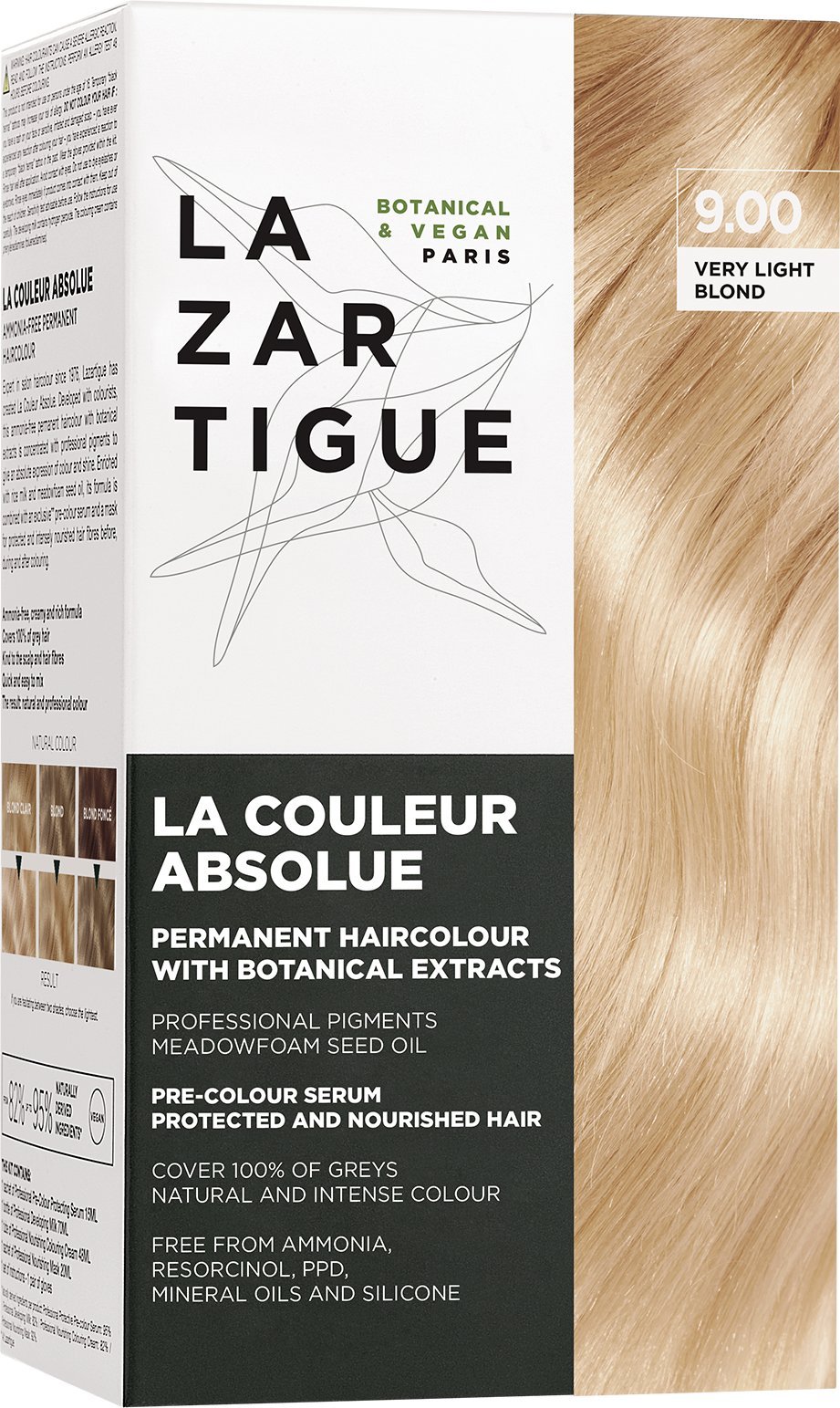 Lazartigue, La Couleur Absolue, Permanent Hair Dye, 9.00 Very Light Blonde, 143 ml For Women