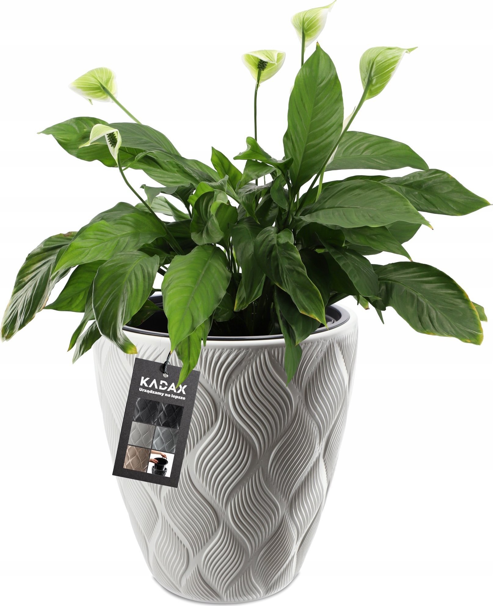 Kadax Doniczka Donica Z Wkładem Ogrodowa Biała 32,5cm