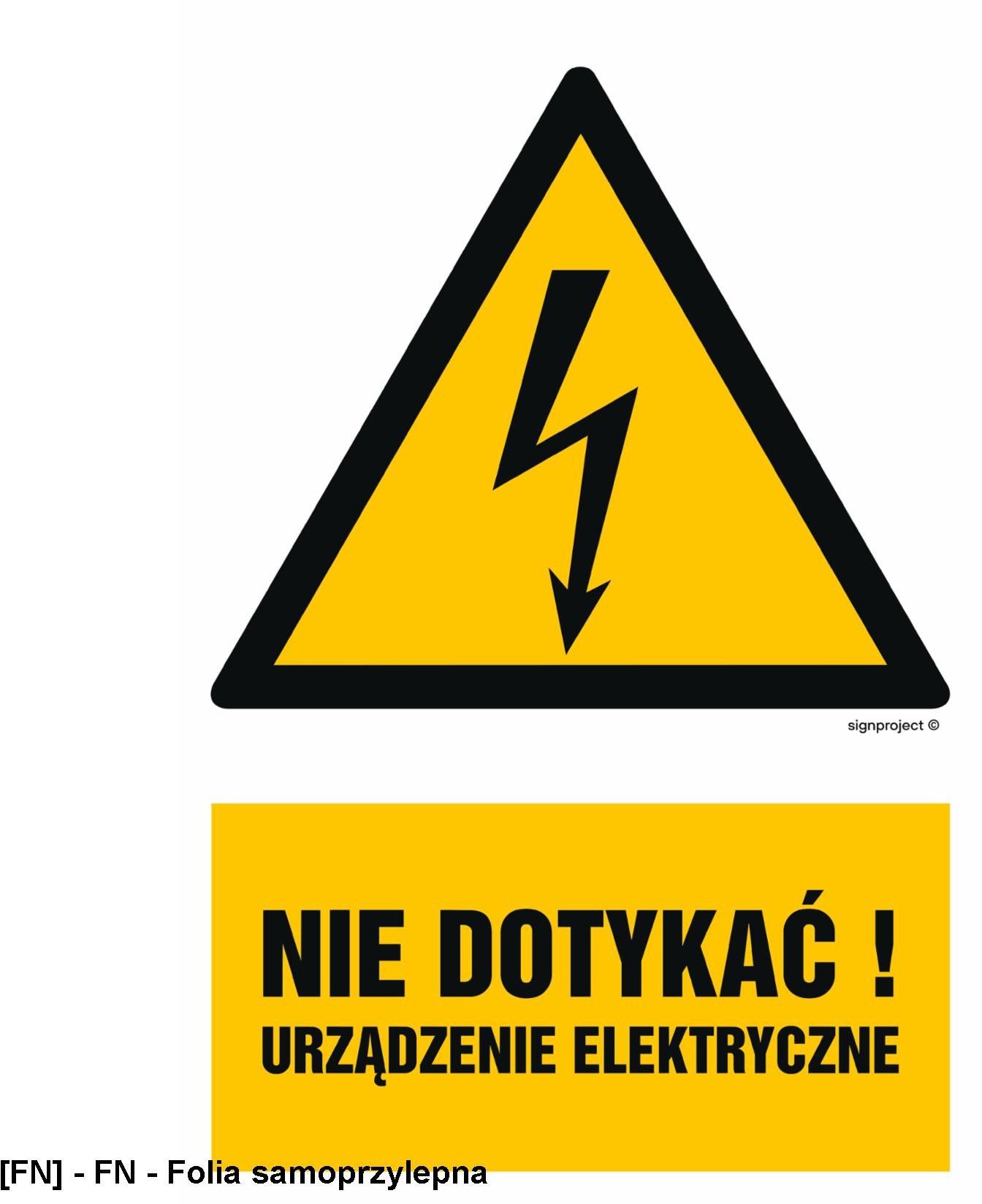 HA001 - Nie dotykać! Urządzenie elektryczne 150x225