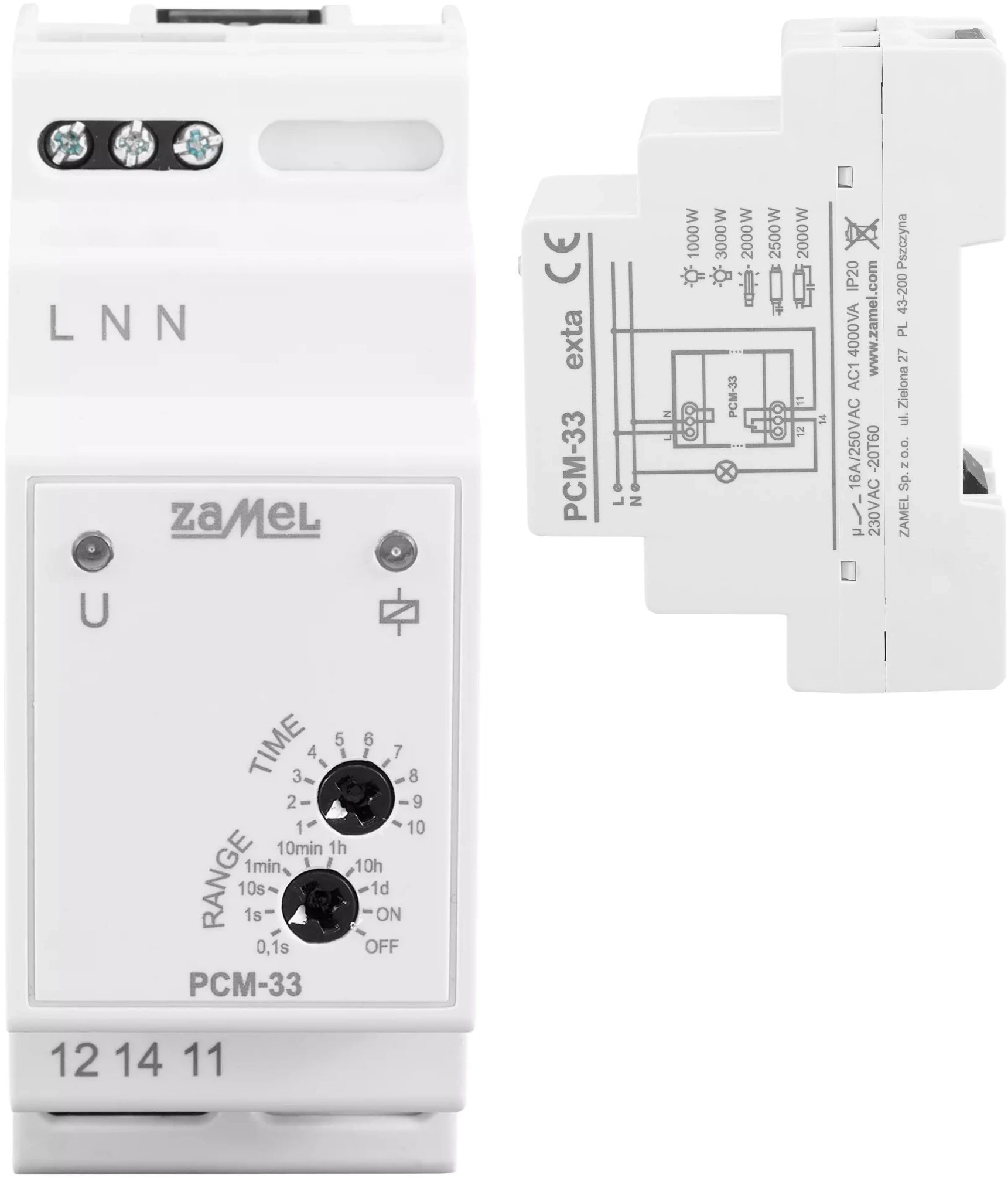 Przekaźnik czasowy przełączany w zerze praca naprzemienna 230V AC PCM-33 EXT10000307