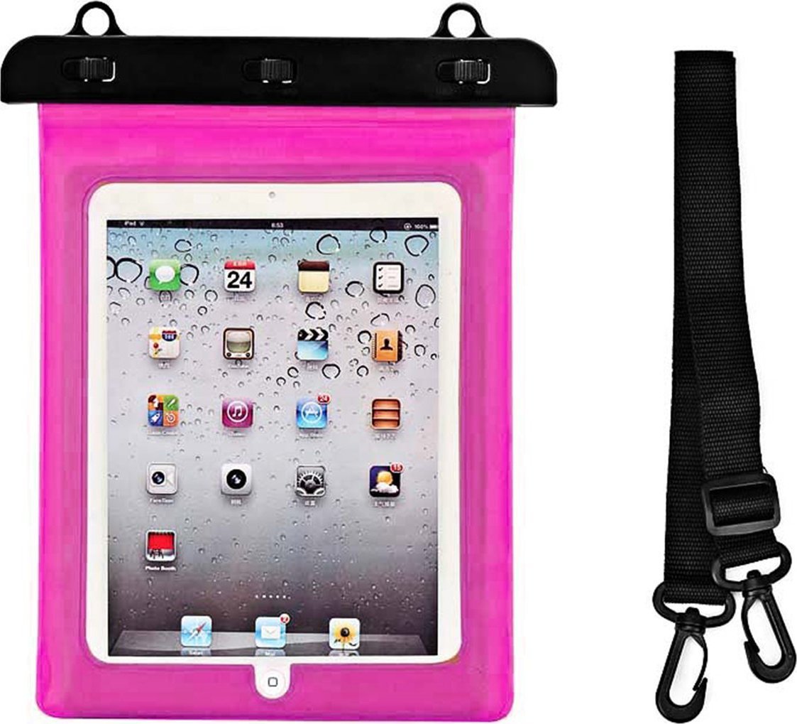 Etui na tablet Hurtel Etui wodoszczelne na tablet PVC z regulowanym paskiem Outdoor - różowe Etui wodoszczelne na tablet PVC z regulowanym paskiem Out