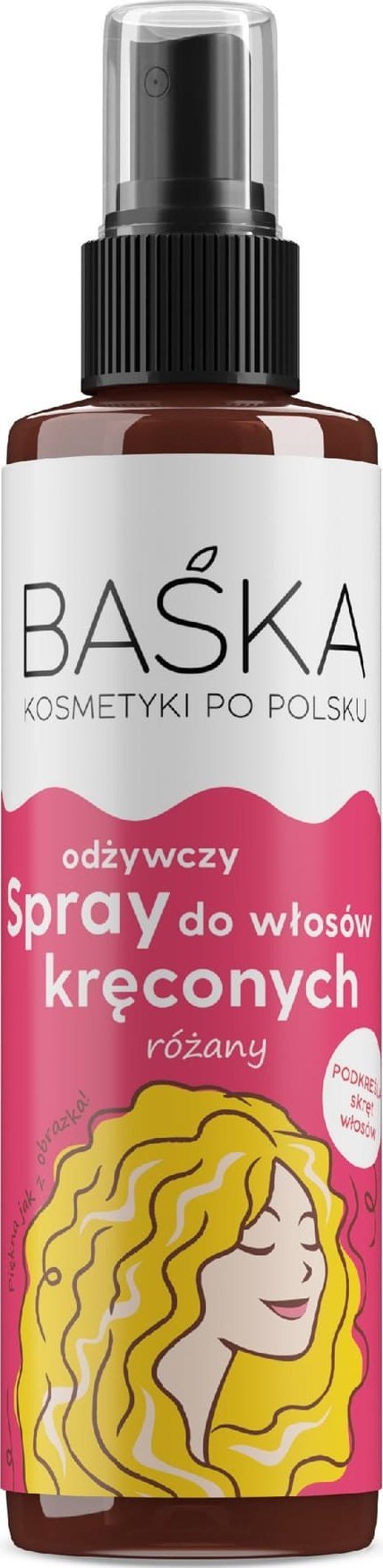 Solverx BAŚKA Spray odżywczy do włosów kręconych - różany 200 ml