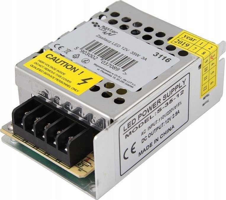 Masterled Zasilacz montażowy do taśm led 12V 3A 35W