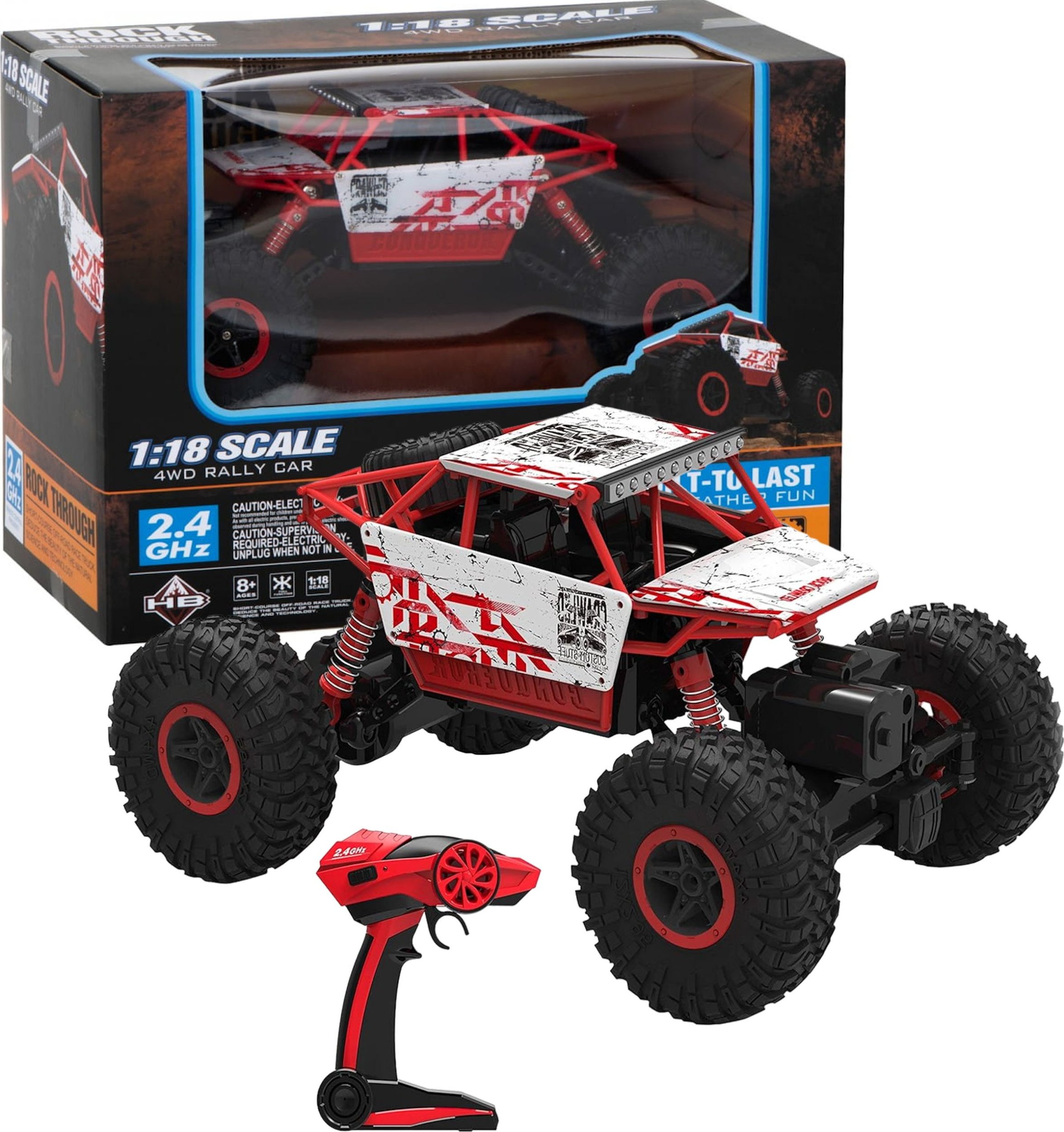 Coil Coil zdalnie sterowany samochód auto rc pilot 4x4 terenowy pojazd rock 1:18 czerwony