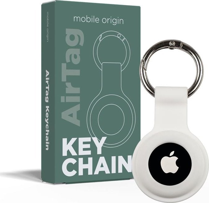 Mobile Origin AirTag KeyChain, white