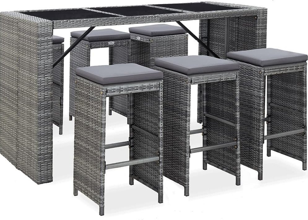 Elior Zestaw szarych mebli ogrodowych - Tavia 3X