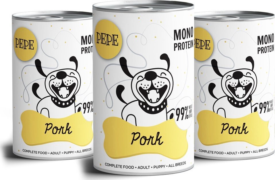 Paka Zwierzaka PEPE MONO PROTEIN Pork (wieprzowina) 3x400g