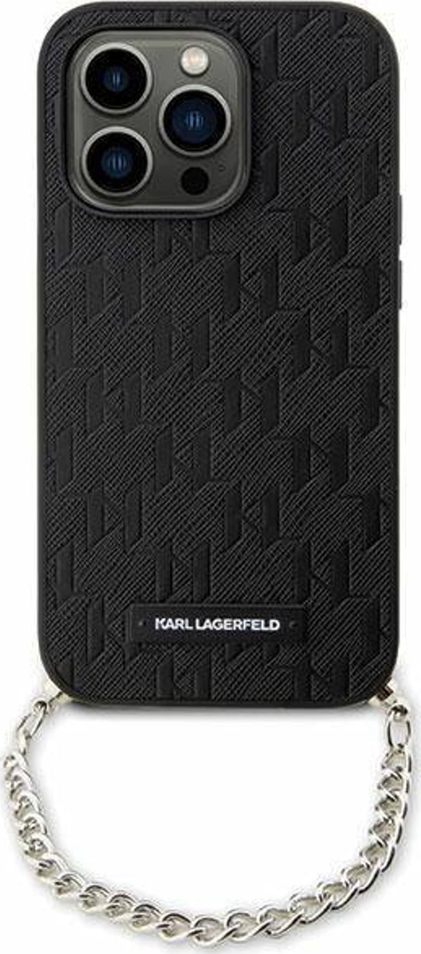 Karl Lagerfeld Etui KLHCP14SSACKLHPK Apple iPhone 14 czarny/black hardcase Saffiano Monogram Chain
