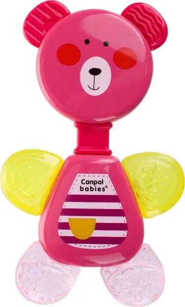 Canpol Grzechotka z gryzakiem wodnym Miś, róż 56/139 Canpol babies