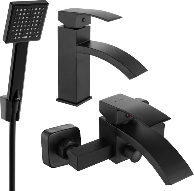 Mexen Mexen Libra R45 zestaw wannowy, czarny - 745103R45-70