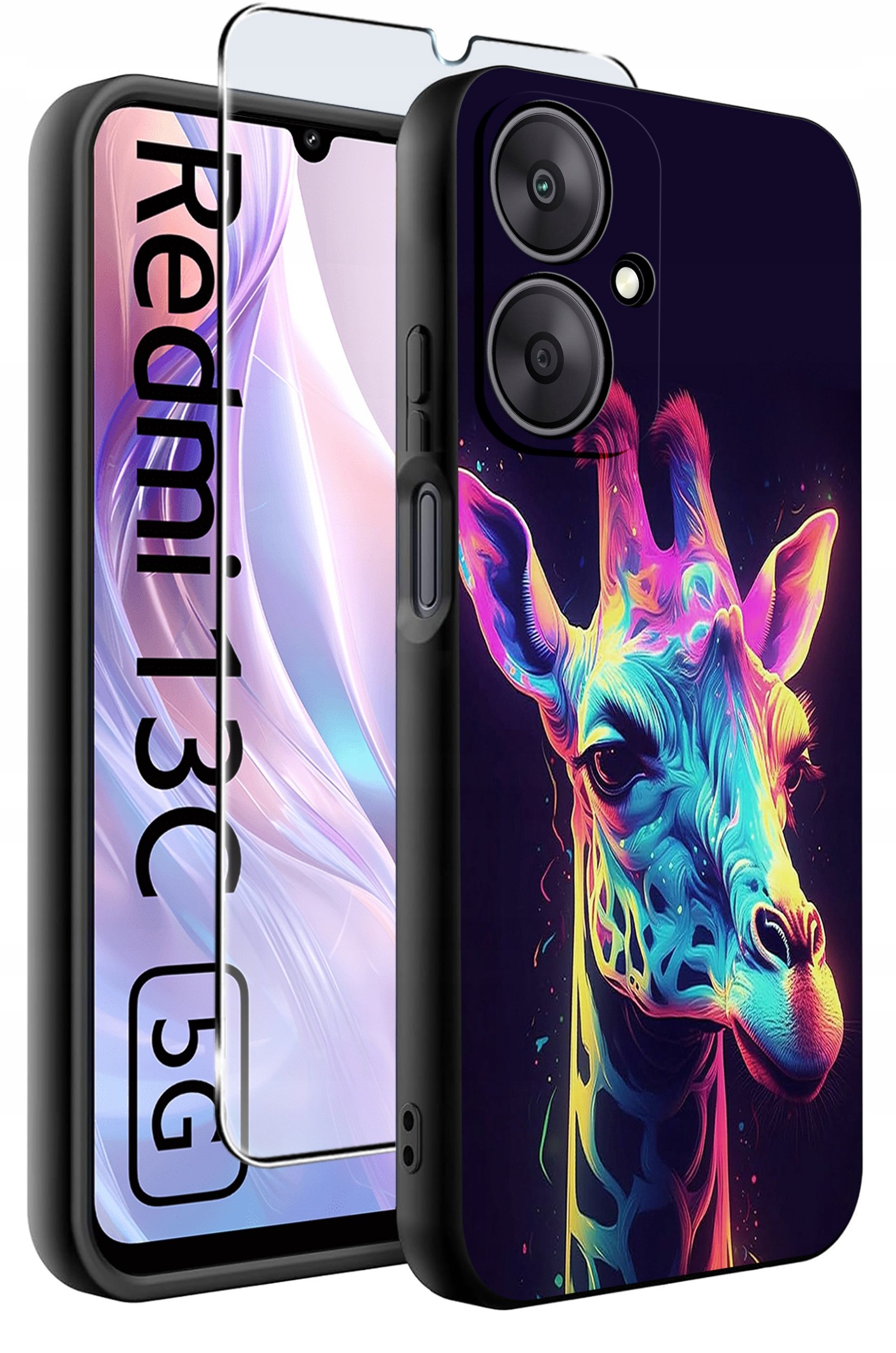 ETUI do Xiaomi Redmi 13C 5G WZORY |SILIKONOWE MATT CASE +SZKŁO HARTOWANE 9H