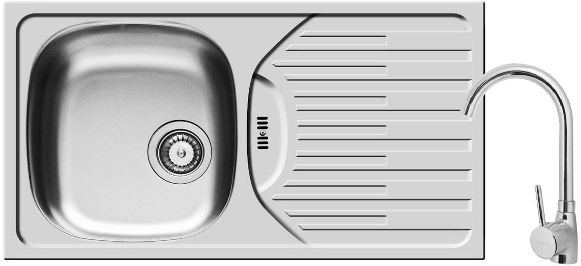 Pyramis Zlewozmywak ET 78 FORK spust 92 mm + bateria Bello