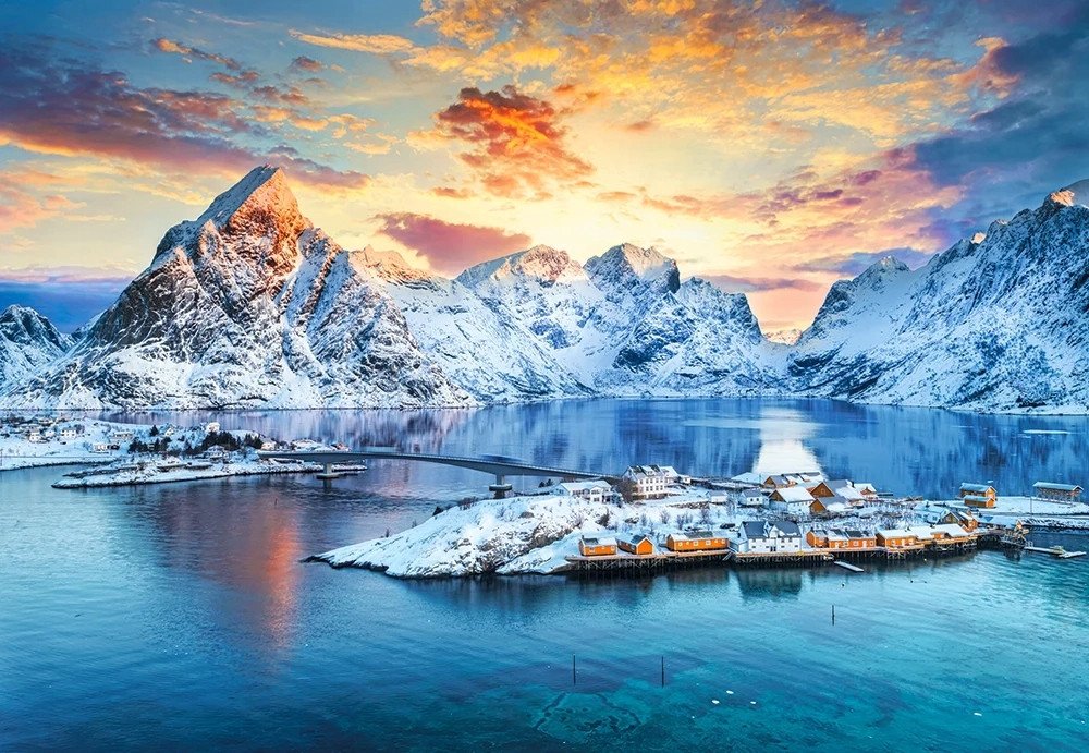 Puzzle 1000 Sunrise on Sakrisoy, Lofoten CASTOR