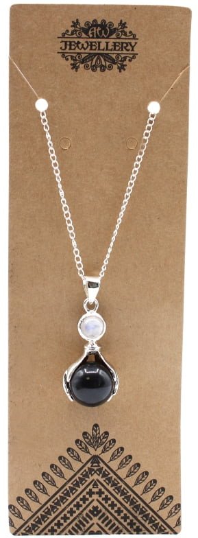 Wisiorek z kulą - Czarny Agat