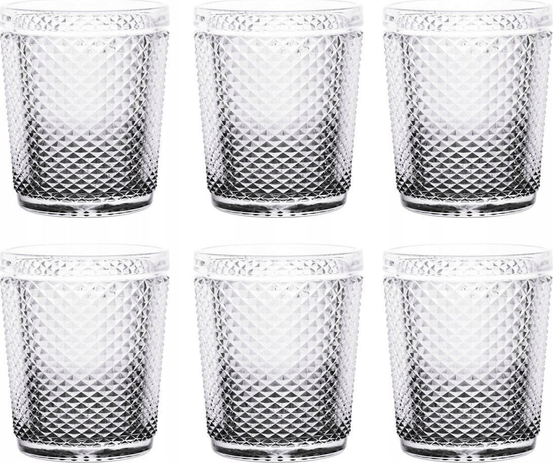 Vivalto Szklanka z kryształowym wzorem, 300 ml, 6 sztuk