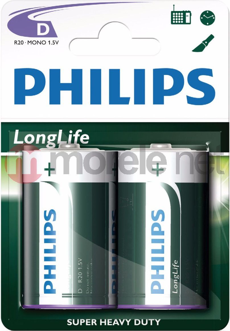 Philips Bateria LongLife D / R20 2 szt.