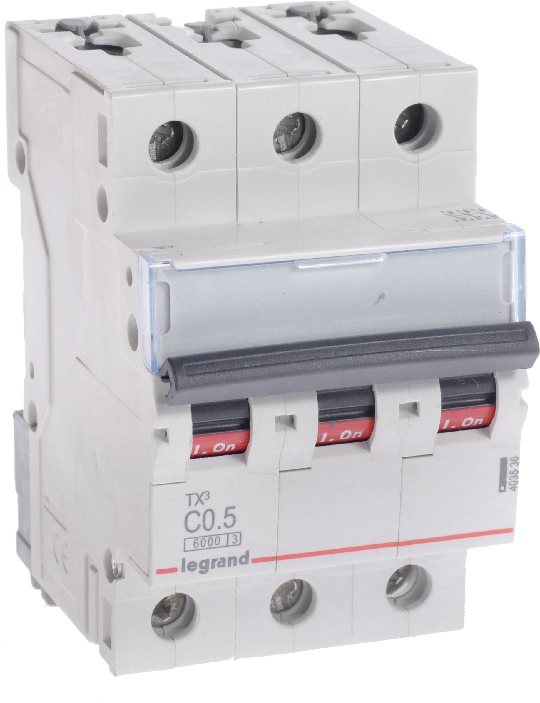 Legrand Wyłącznik nadprądowy 3P C 0.5A 6kA AC S303 TX3 (403536)