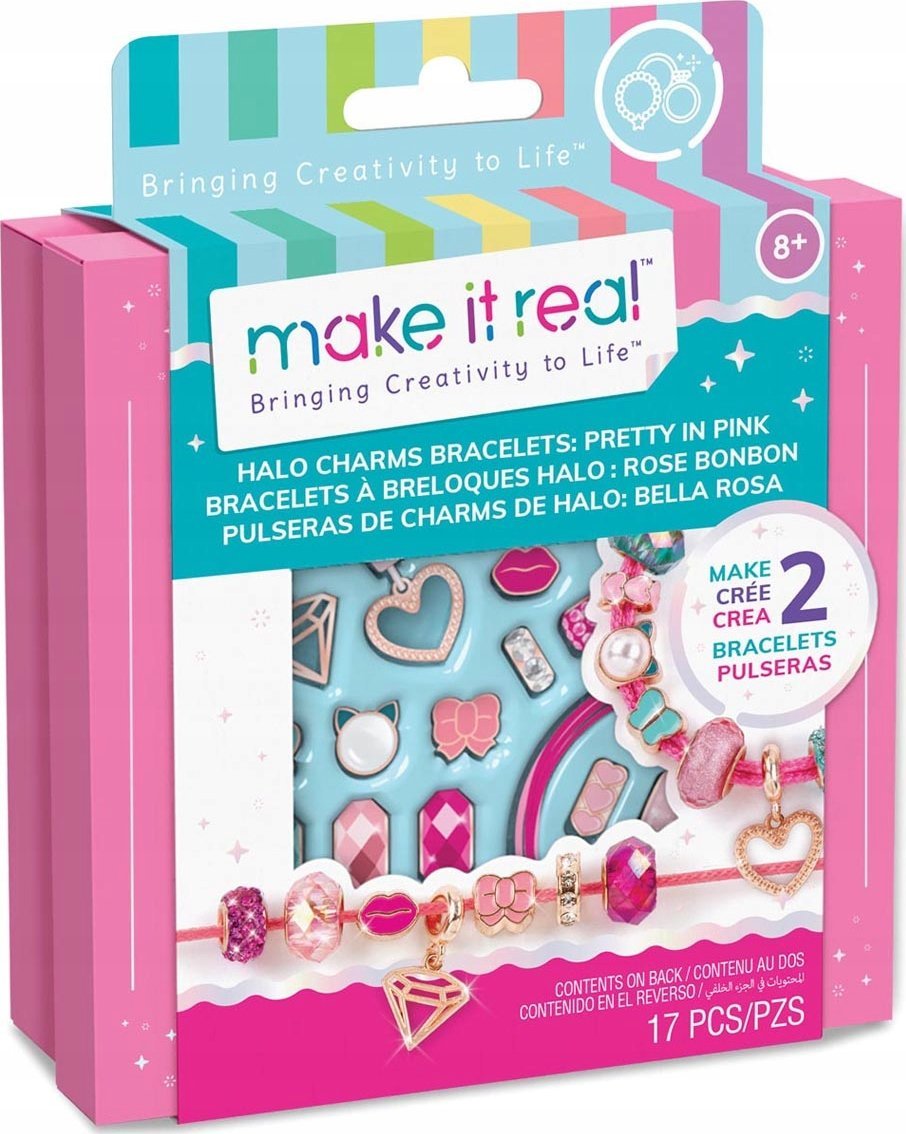 Make it real MAKE IT REAL Zestaw Bransoletek Pretty in Pink, zabawka kreatywna