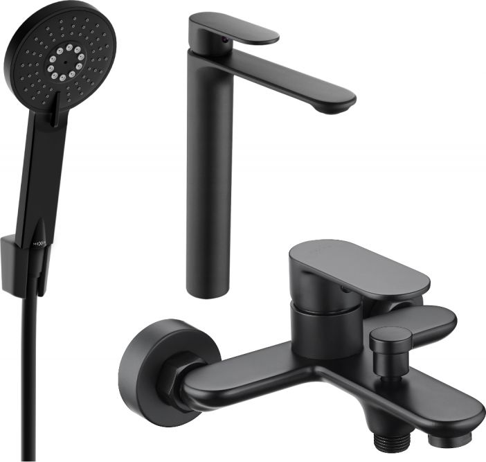 Mexen Mexen Milo R40 zestaw wannowy, czarny - 71313R40-70
