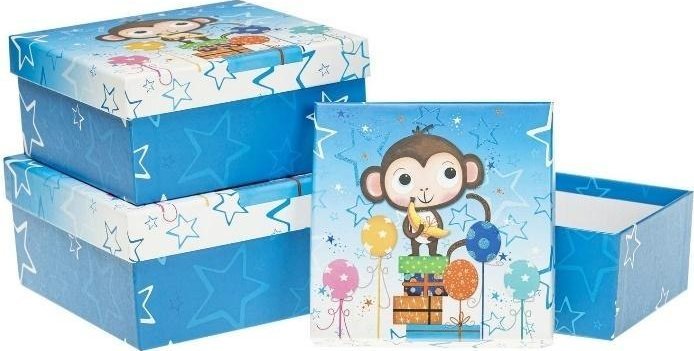 Rozette Pudełko prezentowe dziecięce 3szt małpa