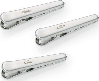 Cilio Klipsy Cilio do torebek, 3 szt., stal nierdzewna, 8 cm