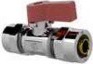 Arco MINI Zawór prosty do rur wielowarstwowych 16 x 16, uchwyt czerwony ARCO 868035