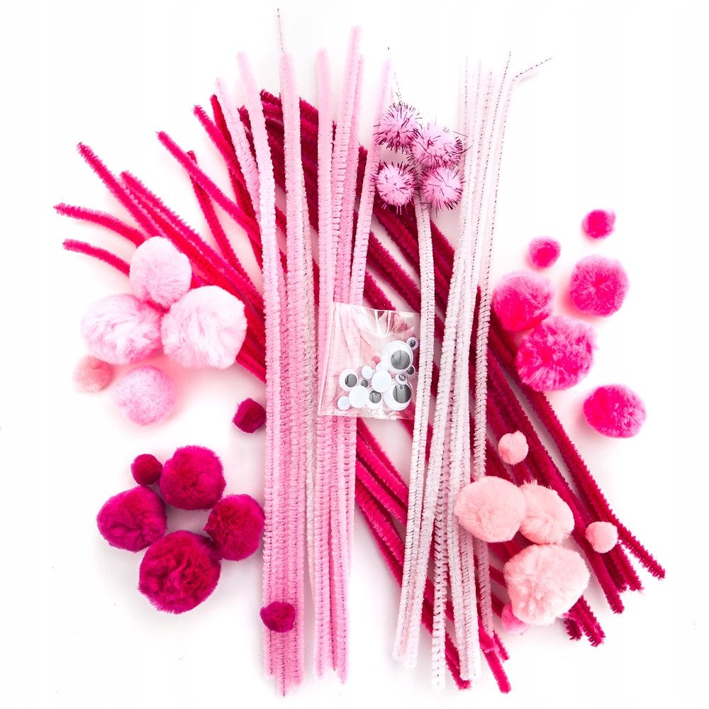 Zestaw kreatywny startowy różowy 80szt