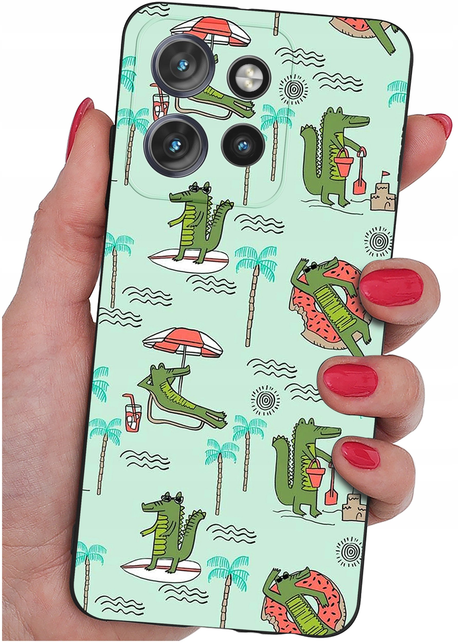 Etui do Motorola Moto EDGE 50 Neo WZORY |SILIKONOWE MATT CASE + SZKŁO 9H