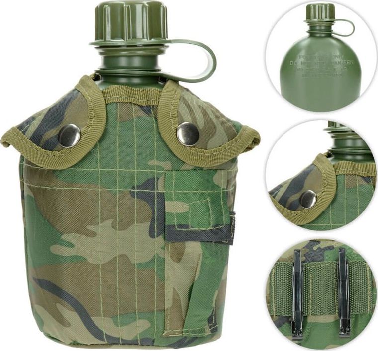 MFH MFH Manierka z Pokrowcem US 1QT ALICE Woodland uniwersalny