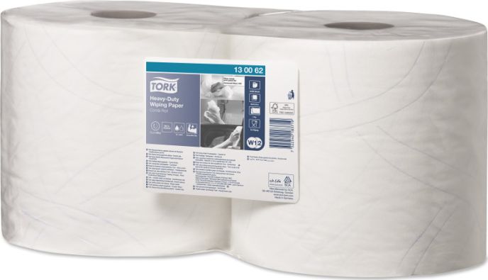 Tork Tork - Czyściwo papierowe w roli do trudnych zabrudzeń, 2-warstwowe, premium - Białe