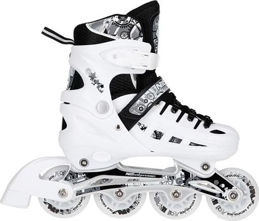 Rolki Nils Extreme NH10905 z wymienną płozą regulowane białe r. 35-38