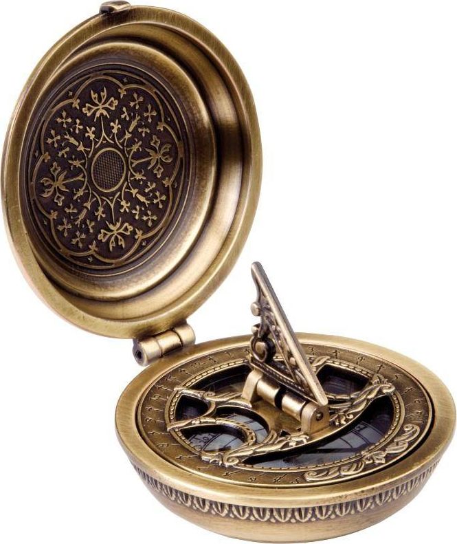 Upominkarnia Mosiężny zegar słoneczny z kompasem H45