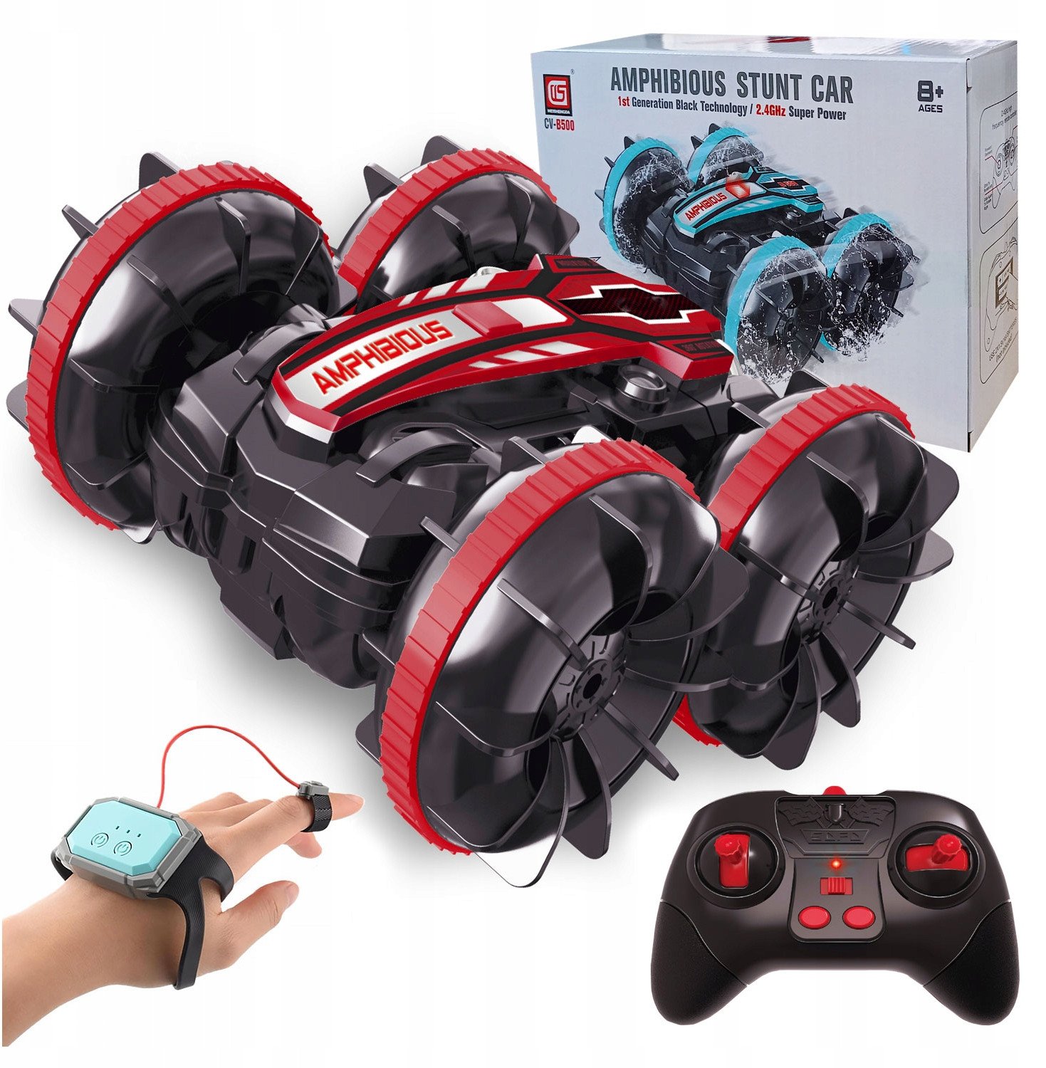 Auto Rc Amfibia Pływający Samochód Zdalnie Sterowany Pilot + Opaska Na Gest