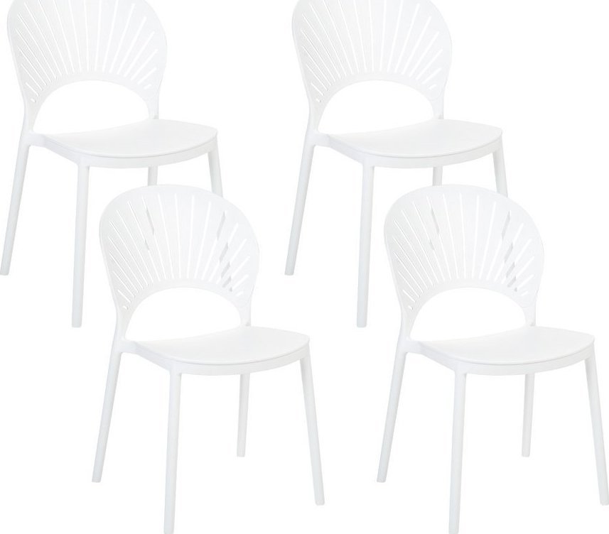 Beliani Zestaw 4 krzeseł do jadalni biały OSTIA